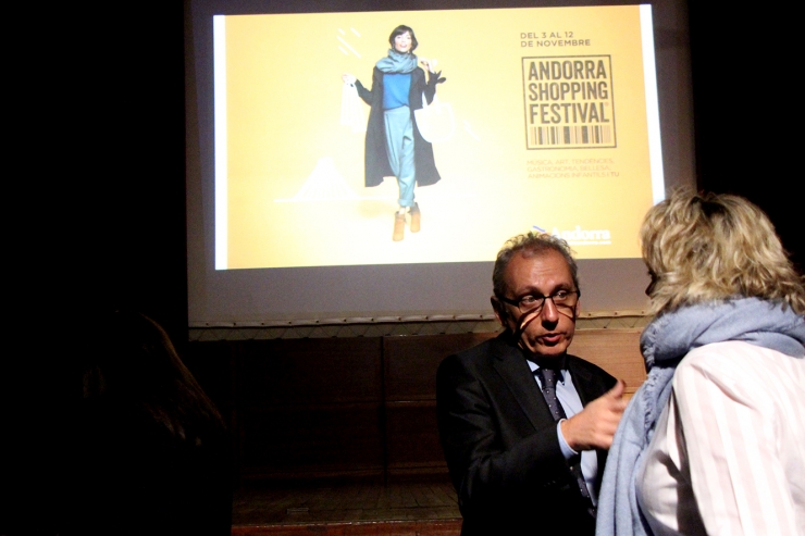 El ministre de Turisme, Francesc Camp, durant la celebració de la presentació del balanç de les dades de l'Andorra Shopping Festival.