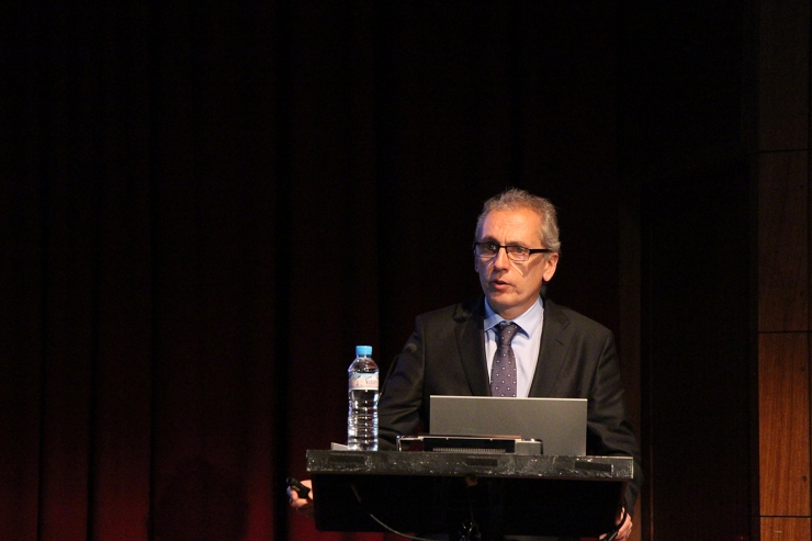 El ministre de Turisme, Francesc Camp, durant la celebració de la presentació del balanç de les dades de l'Andorra Shopping Festival.