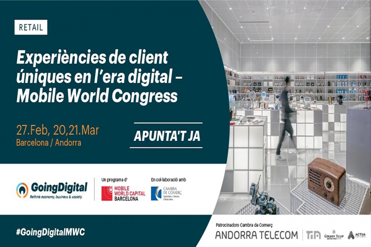 Cartell de les jornades sobre experiències de client úniques en l'era digital.
