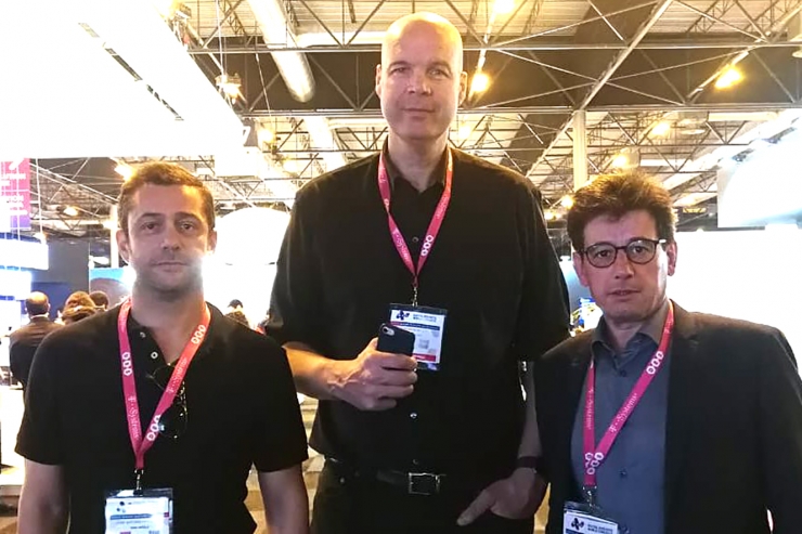 Els emprenedors José Antonio Fernández i Ferran Martínez, i el president de la CEA, Xavier Altimir, a Madrid.