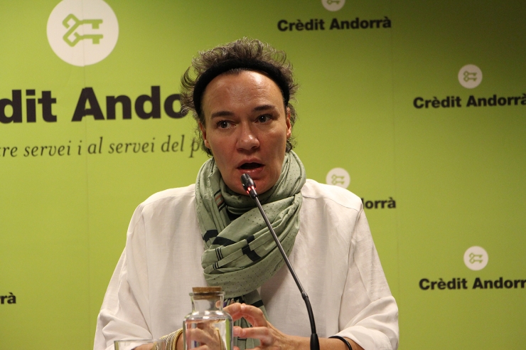 La fundadora d’Atelier Malvar + Tusch Llc., Carmen Malvar, durant la seva xerrada a Crèdit Centre.