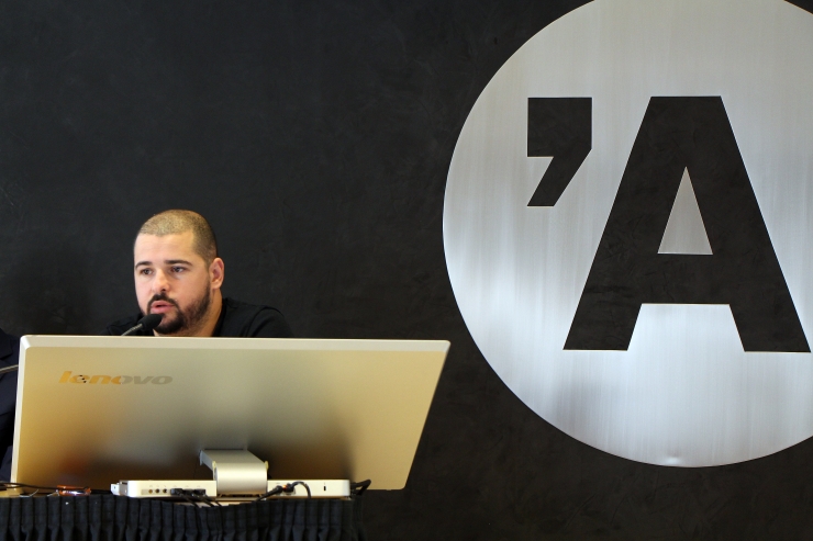 El project manager d'Andorra by Sport, Riera Machado,  presenta el nou projecte de calendari únic esportiu.