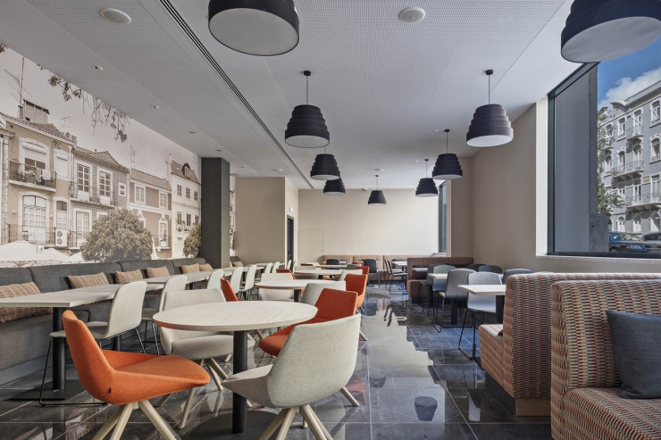 Cafeteria de l'hotel Exe Liberdade de Lisboa.