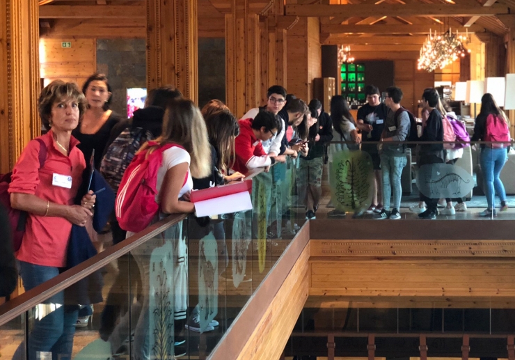 Un noment de la visita dels alumnes del Lycée Comte de Foix.