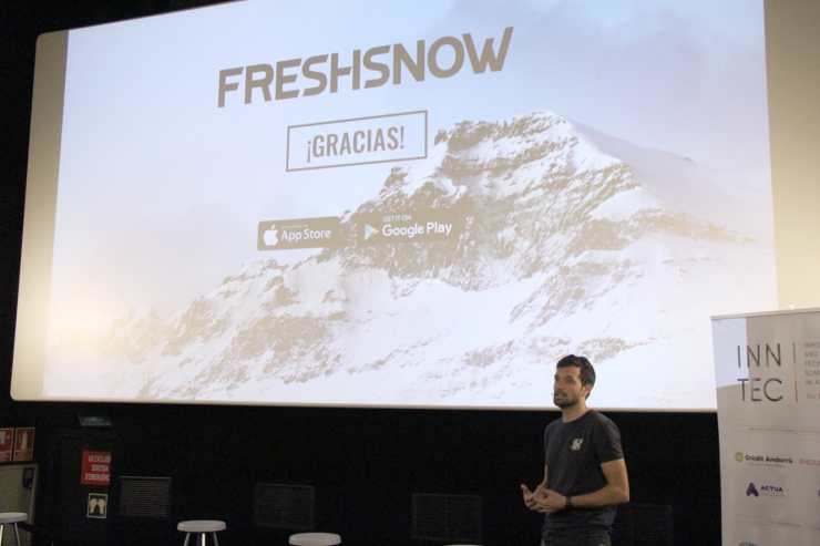 Mariano Peláez, de 'Fresh snow', al final de la seva ponència d'aquest dimarts a l'Inntec.