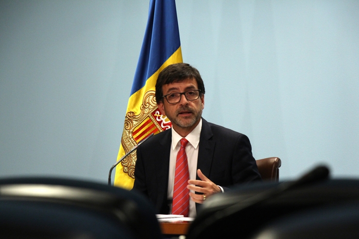 El ministre portaveu, Jordi Cinca, durant la roda de premsa posterior al consell de ministres.