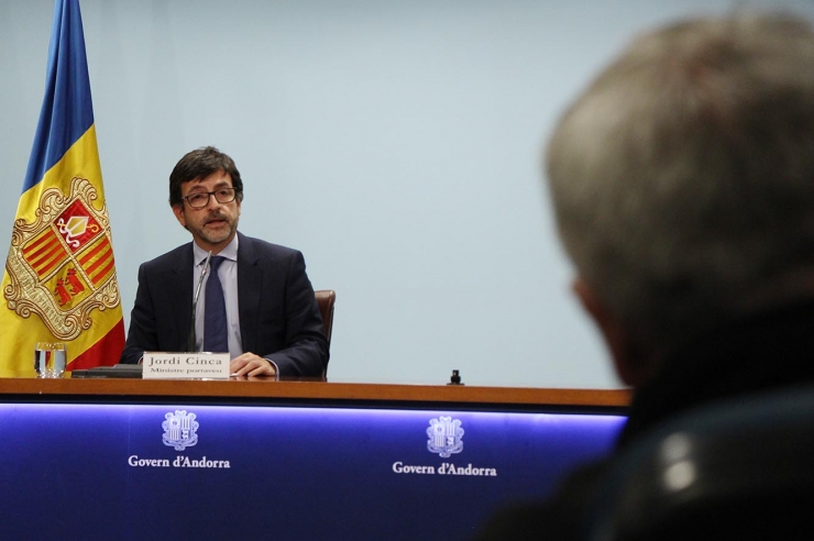 El ministre portaveu, Jordi Cinca, durant la roda de premsa posterior al consell de ministres.