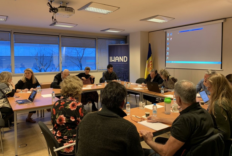 Un moment de la reunió d'aquest divendres de la comissió Marca Andorra a la seu de la CEA.