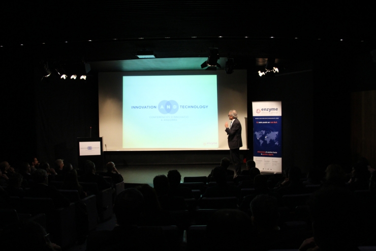 Un moment de les Conferències d'Innovació a Andorra aquest dimecres al Centre cultural i de congressos de Sant Julià de Lòria.