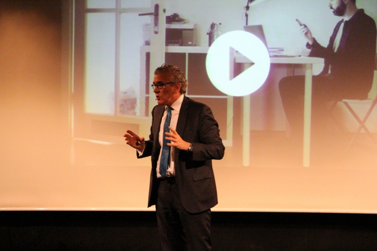 Un moment de les Conferències d'Innovació a Andorra aquest dimecres al Centre cultural i de congressos de Sant Julià de Lòria.