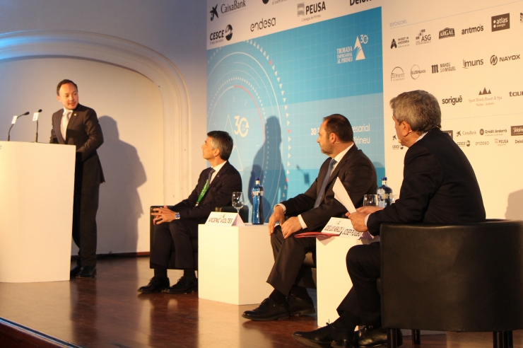 El cap de Govern, Xavier Espot, durant la seva intervenció.