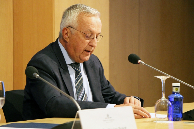 El president de la Cambra de Comerç, Miquel Armengol, durant la presentació de l'informe econòmic 2018.