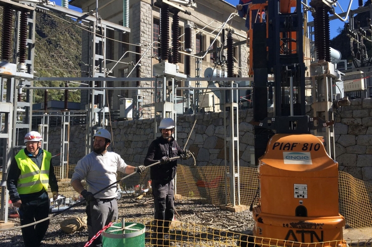 L'ETR d'Encamp durant la fase de construcció.