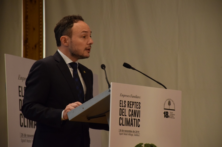 Xavier Espot, cap de Govern, durant la seva intervenció.