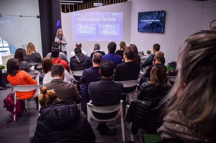 Un moment de l'acte en què es van presentar les subvencions.