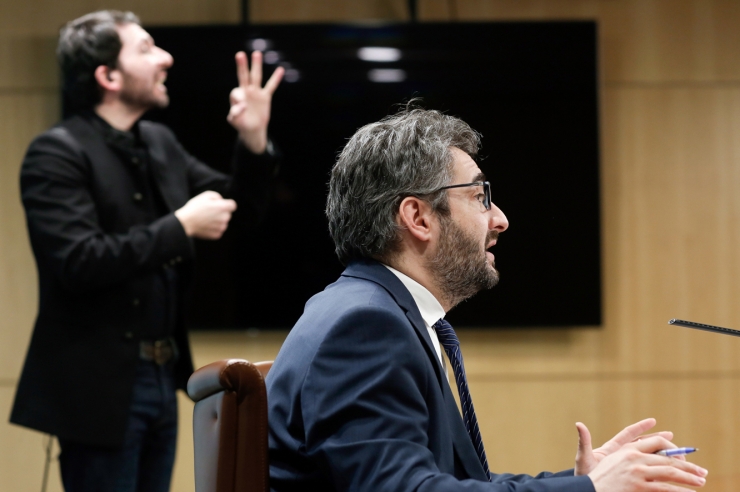 El ministre portaveu, Eric Jover, en la roda de premsa d'aquest diluns al vespre.