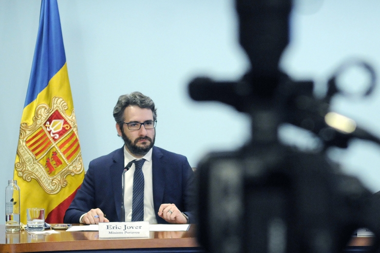 El ministre portaveu, Eric Jover, a la roda de premsa d'aquest dimarts a la tarda.