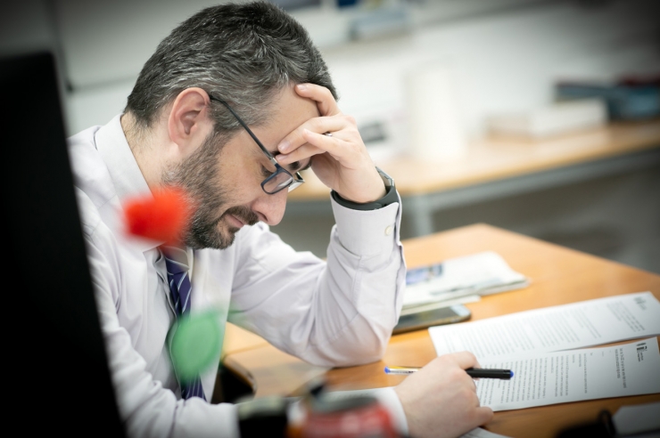 El ministre portaveu, Eric Jover, moments abans de la roda de premsa.