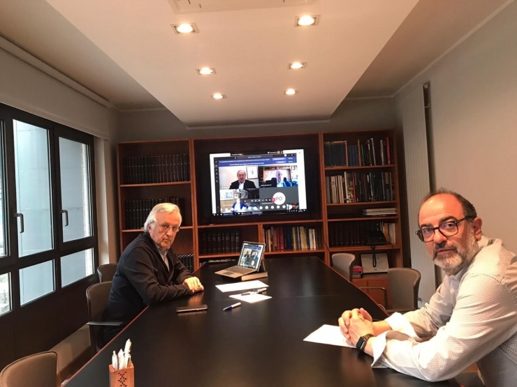 Miquel Armengol, president de la Cambra de Comerç, Indústria i Serveis d'Andorra i Jordi Daban, vicepresident de Turisme de la Cambra de Comerç, Indústria i Serveis d'Andorra.