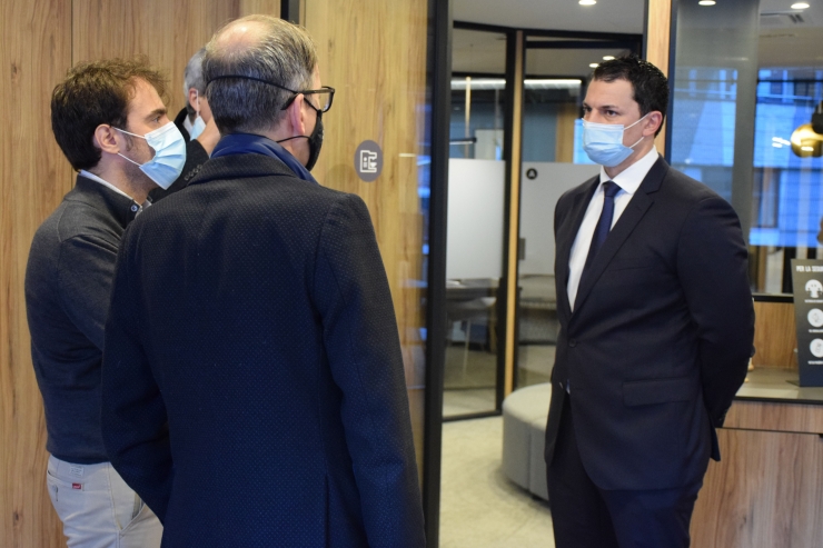 El ministre de Presidència, Economia i Empresa, Jordi Gallardo, moments previs a la seva intervenció a la jornada Inntec.