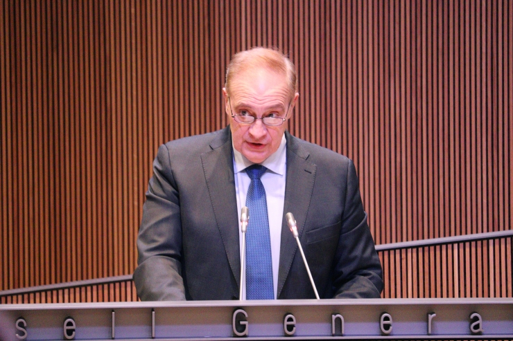 Josep Pintat, a la tarima del Consell, aquest dijous.