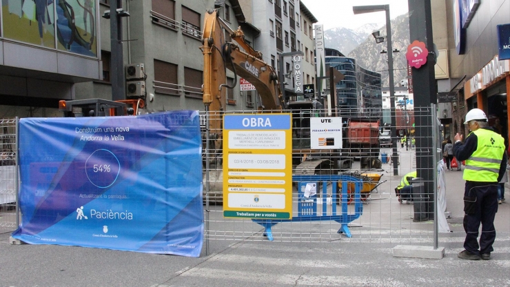 Obres a l'avinguda Meritxell.