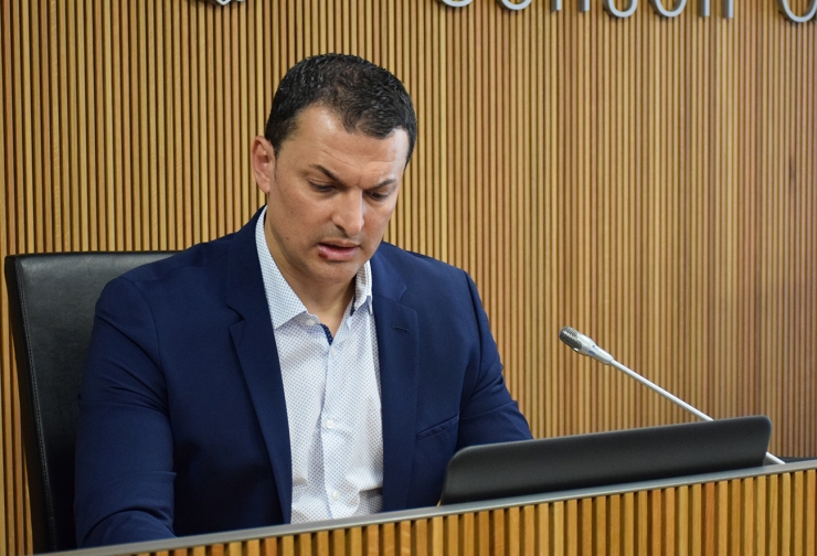 El ministre d'Economia, Jordi Gallardo, aquest divendres al Consell General.