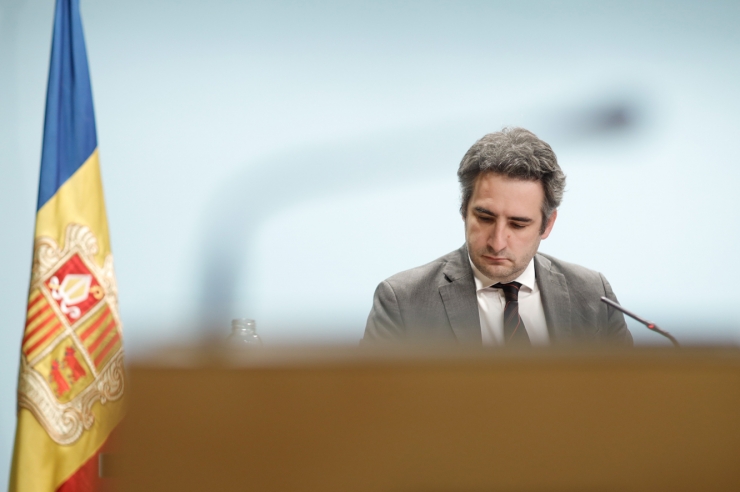 El ministre portaveu, Eric Jover, durant la roda de premsa posterior al consell de ministres.