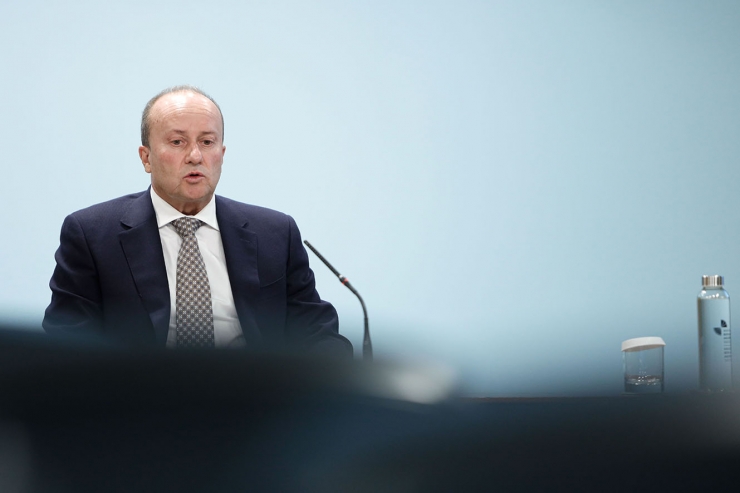 El ministre de Justícia i Interior, Josep Maria Rossell, durant la roda de premsa posterior al consell de ministres.