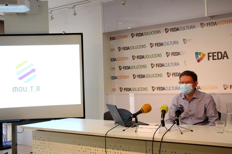 El gerent de FEDA Solucions, Xavier Forné, durant la roda de premsa.