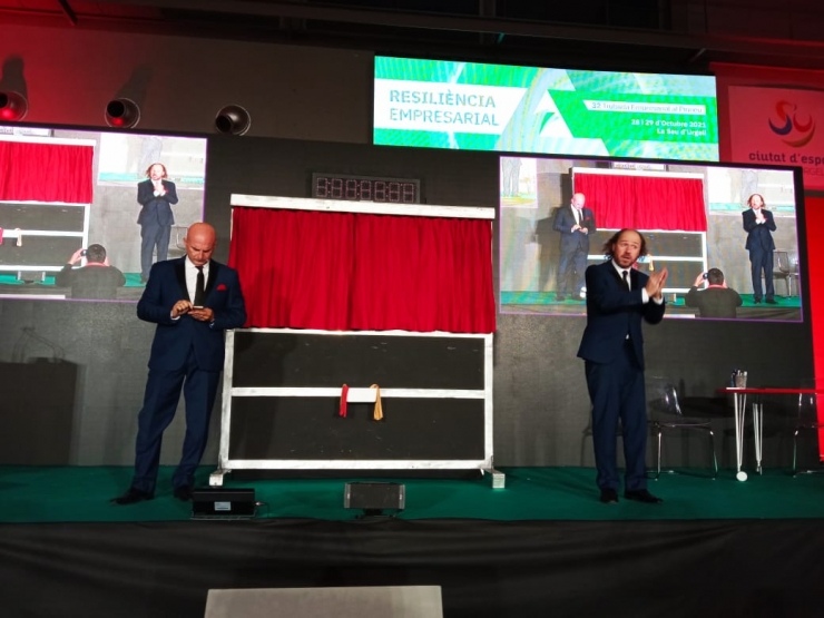 La síndrome - Companyia de clowns durant la conferència-espectacle: 'Just a temps'.