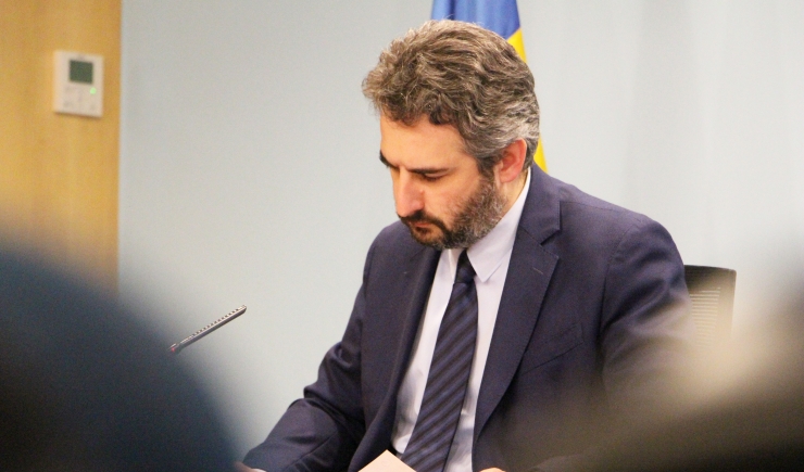 El ministre portaveu, Eric Jover, durant la roda de premsa posterior al consell de ministres.