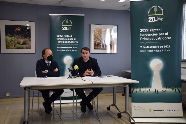 Presentàcio del 20è Fòrum de l'EFA sota el nom de '2022: reptes i tendències per al Principat d'Andorra'.