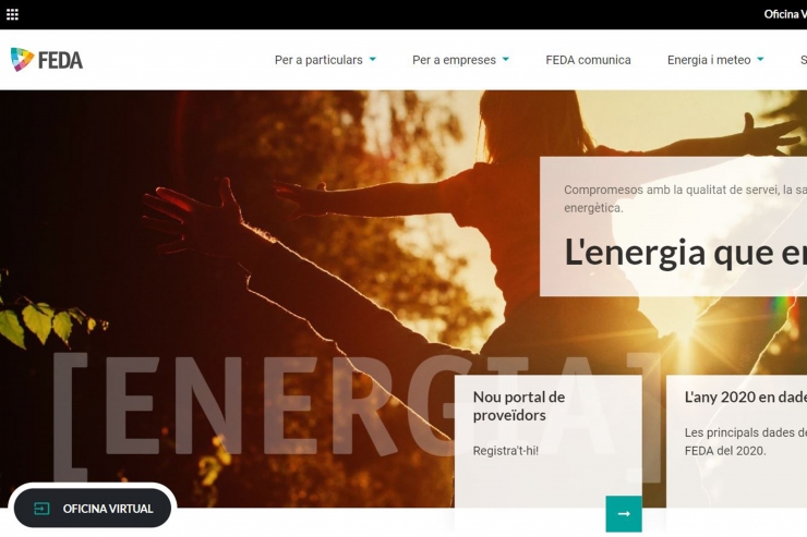 La pàgina d’inici amb el nou format visual.