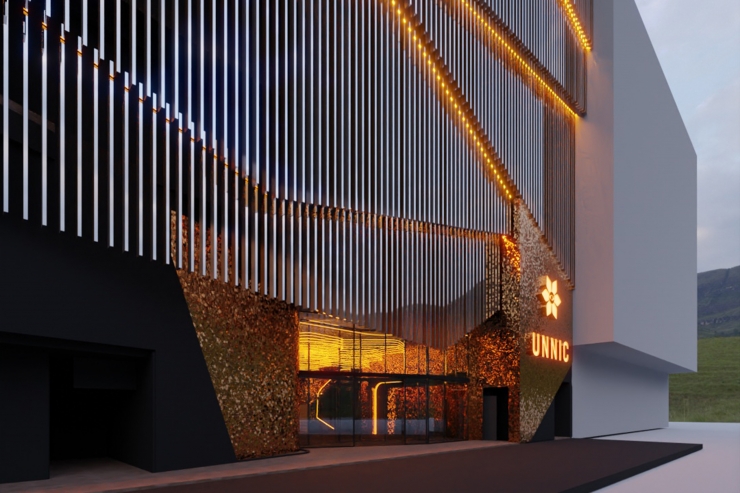 Simulació de la façana d'Unnic.