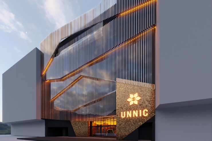 Simulació de la façana d'Unnic.