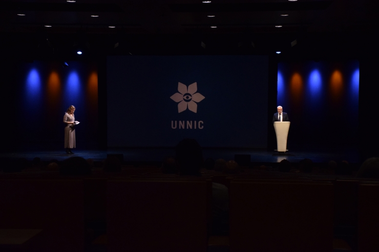 El president de Jocs, Ventura Espot, durant la presentació d'Unnic.