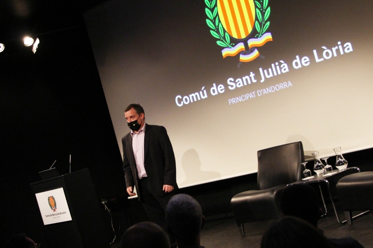El cònsol major de Sant Julià de Lòria, Josep Majoral, durant la presentació del pla de reactivació de la parròquia.
