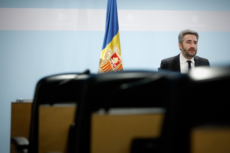 El ministre portaveu, Eric Jover, durant la roda de premsa posterior al consell de ministres d'aquest dimecres.