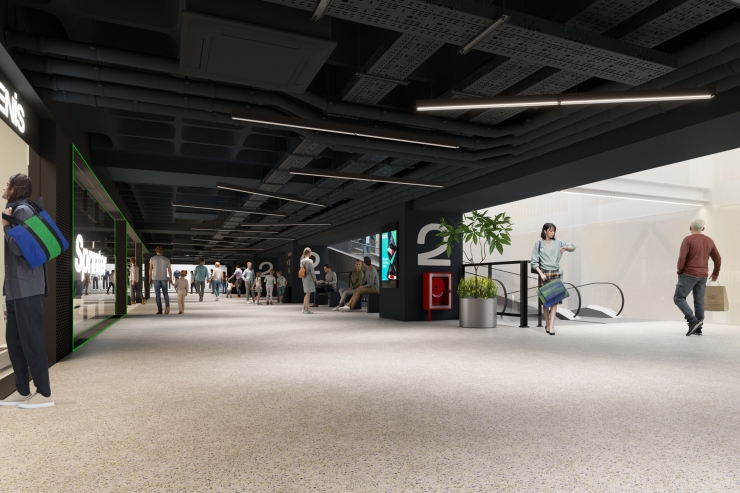 Render de l'interior del centre comercial Epizen.