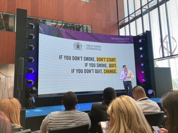 La conferència inaugural de la jornada 'Technovation' al centre de I+D 'El cub' que PMI amb el vicepresident Internacional de Comunicacions de PMI, Tommaso Di Giovanni.