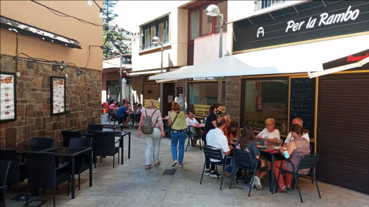La terrassa d'un restaurant d'Andorra la Vella.