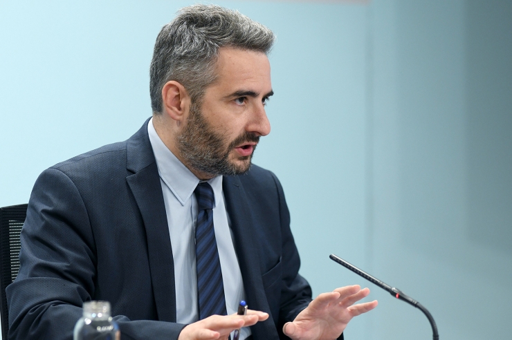 El ministre de Finances i portaveu, Eric Jover, en la roda de premsa posterior al consell de ministres.