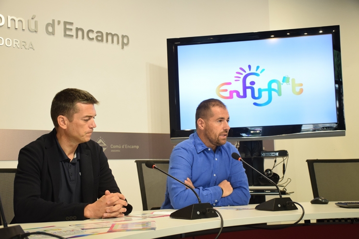 Un moment de la presentació de la fira multisectorial, a càrrec del conseller de Turisme i Reactivació Econòmica del comú d'Encamp, Nino Marot.