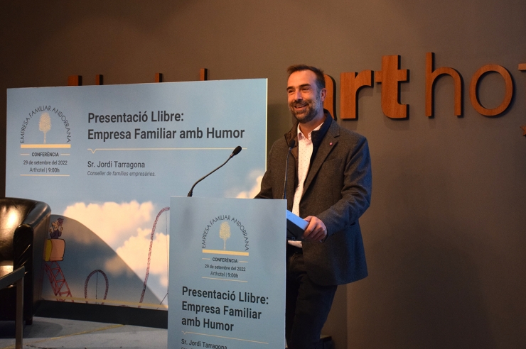 El president de  l'Empresa Familiar Andorrana (EFA), Daniel Armengol, durant l'obertura de l'acte.