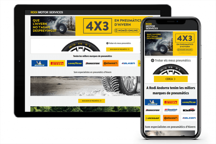 L'aplicació de la botiga en línia de Rodi.