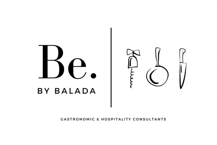 El cartell de la consultora 'Be. by Balada'.