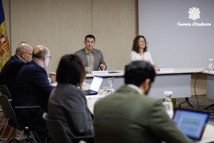 Un moment de la reunió del consell econòmic i social d'aquest divendres.