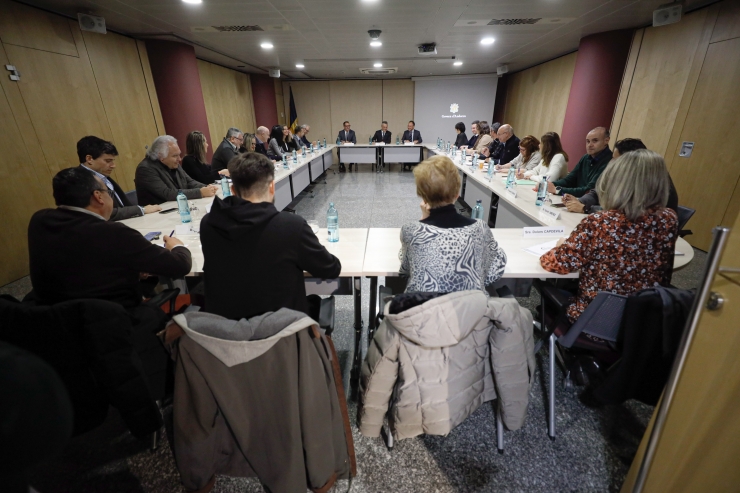 Un moment de la reunió d'aquest dilluns de la Comissió Nacional de l'Habitatge.