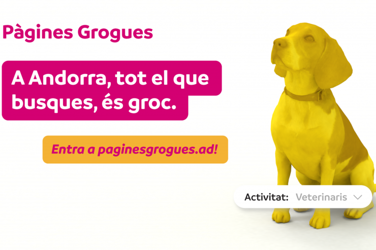 L'anunci de les Pàgines Grogues d'Andorra Telecom.